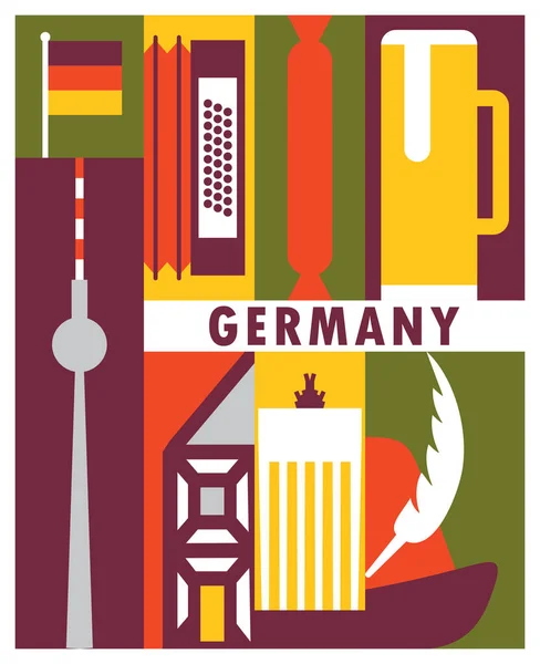 Alemania banner de viaje — Vector de stock