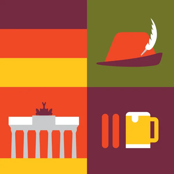 Set di icone tradizionali germania — Vettoriale Stock