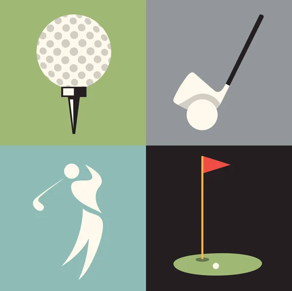 Az ikonok, golf — Stock Vector