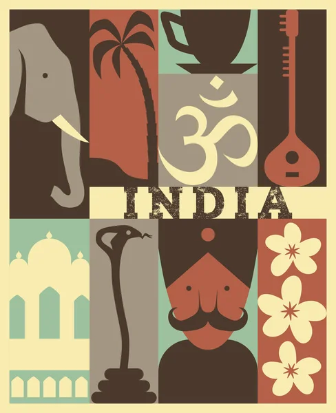 Banner de viagem Índia — Vetor de Stock