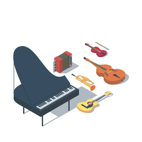 Music instruments icons set — Stock Vector