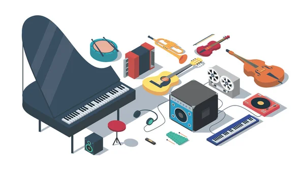 Music instruments icons set — Stock Vector