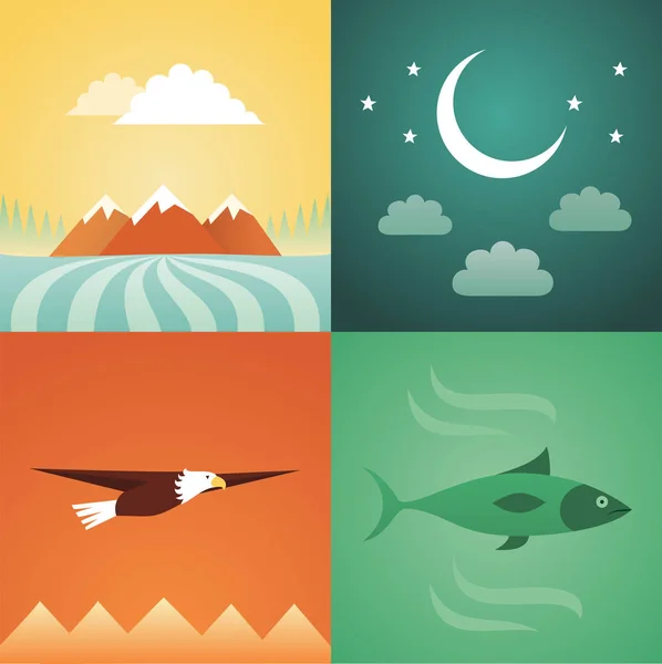 Set di icone della natura — Vettoriale Stock