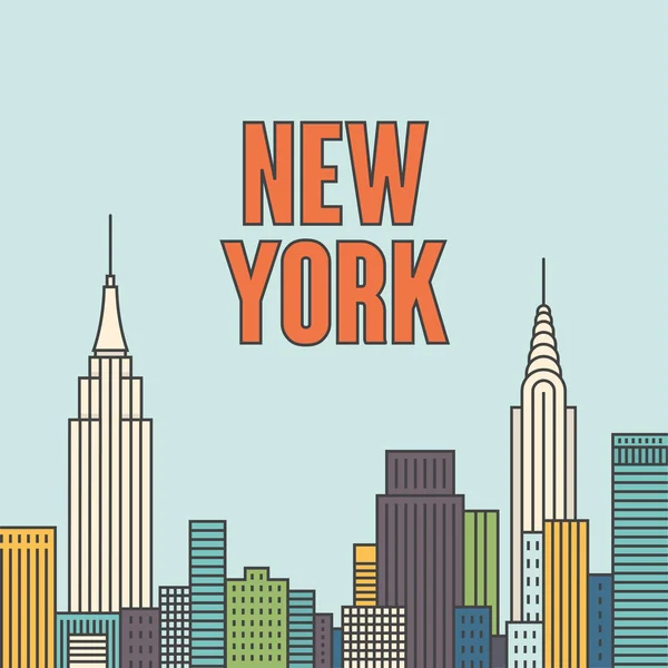 New york retro afiş — Stok Vektör