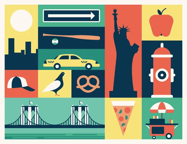 New york retro banner — Stockvector