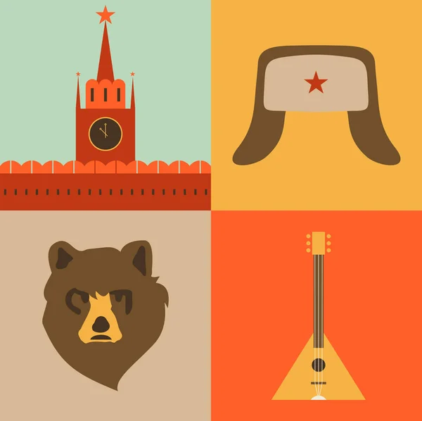 Zestaw ikon rosyjskich atrybucji — Wektor stockowy
