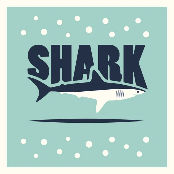 Bandera estilizada de tiburón — Vector de stock