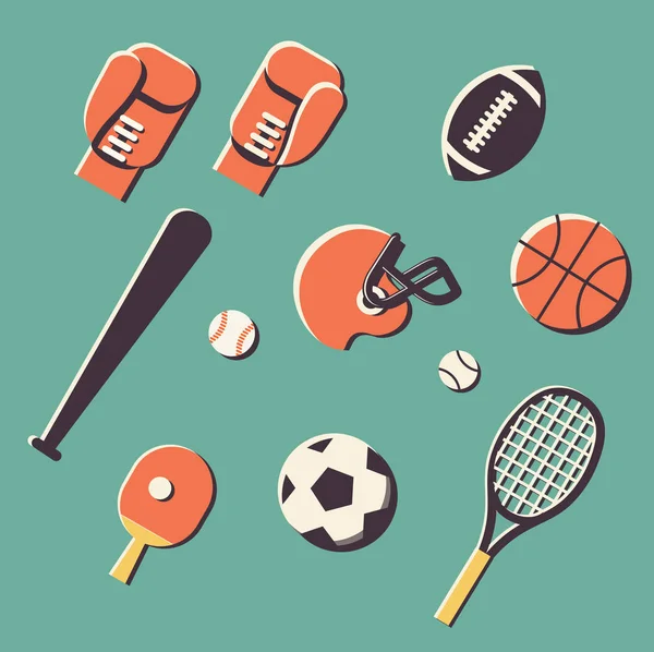 Set di icone dell'attrezzatura sportiva — Vettoriale Stock