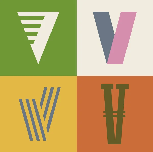 v harfi Icons set