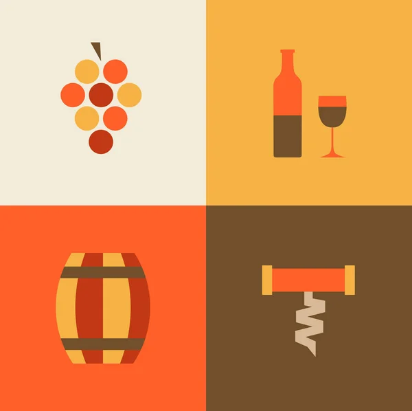 Winery icons set — Stock Vector