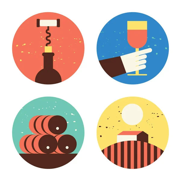 Winery icons set — Stock Vector