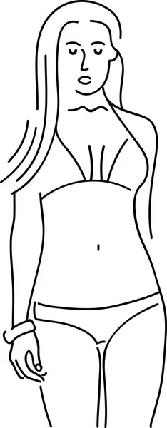 Mulher de biquíni banner simples — Vetor de Stock