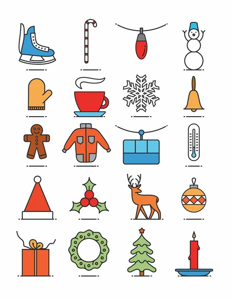 Набір різдвяних іконок — стоковий вектор