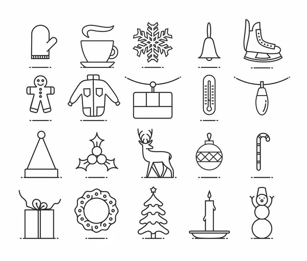 Ensemble d'icônes de Noël — Image vectorielle