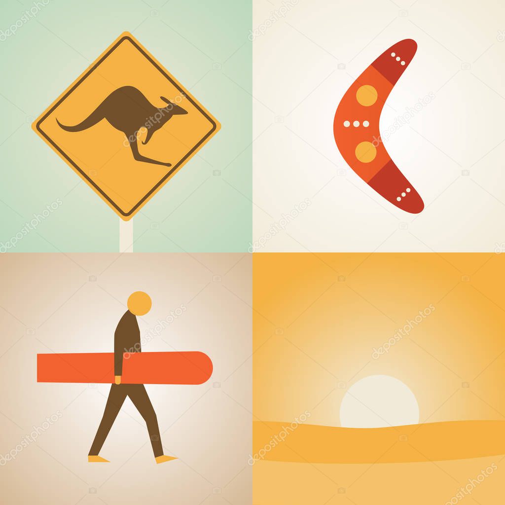 icon set of Australia