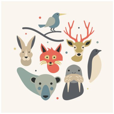 sevimli hayvanlar Icons set