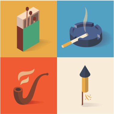nesneleri Icons set yangın