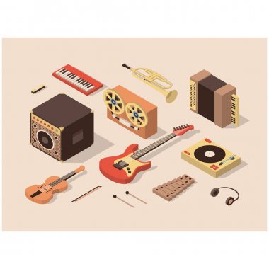müzik enstrümanları simgeleri ayarlandı