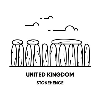 Stonehenge basit doğrusal afiş