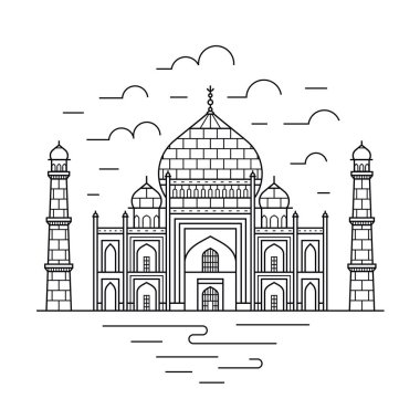 Taj mahal doğrusal simgesi