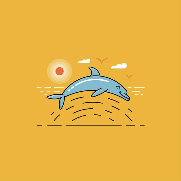 Delfín icono simple — Vector de stock