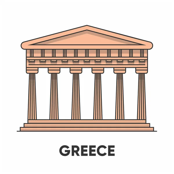 Icono de edificio famoso griego — Archivo Imágenes Vectoriales