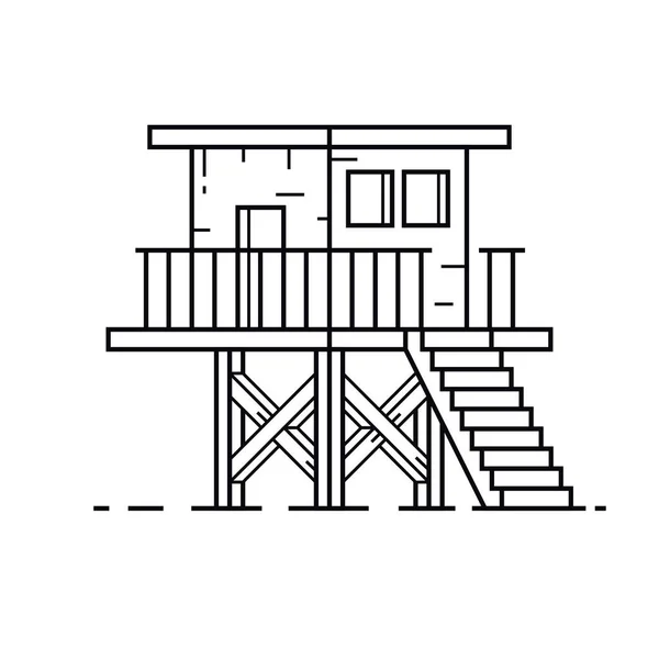 Plage garde maison icône — Image vectorielle