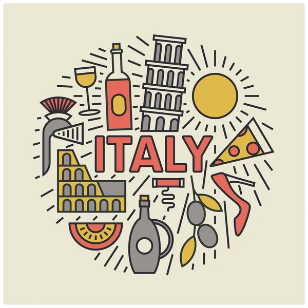 Italia viaje collage — Archivo Imágenes Vectoriales
