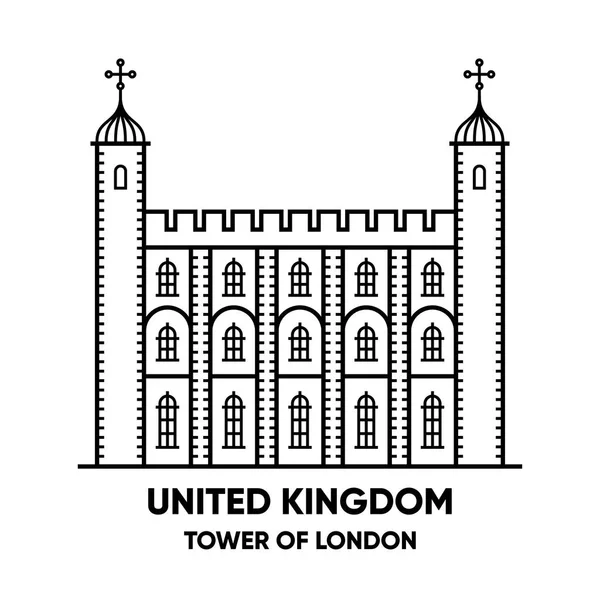 Tower of london gebouw pictogram — Stockvector