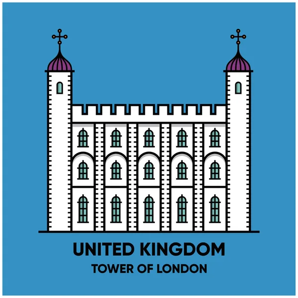 Tower of london gebouw pictogram — Stockvector