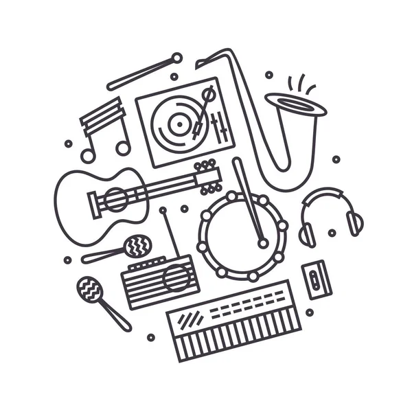 Zestaw ikon instrumentów muzycznych — Wektor stockowy
