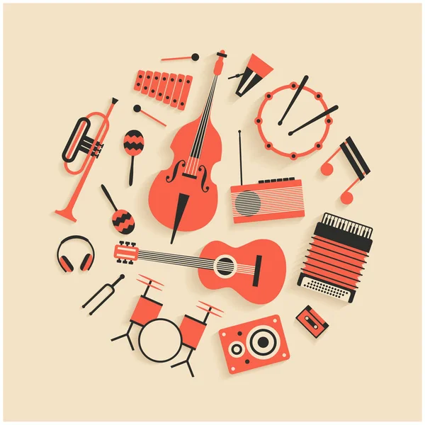 müzik enstrümanları simgeleri ayarlandı