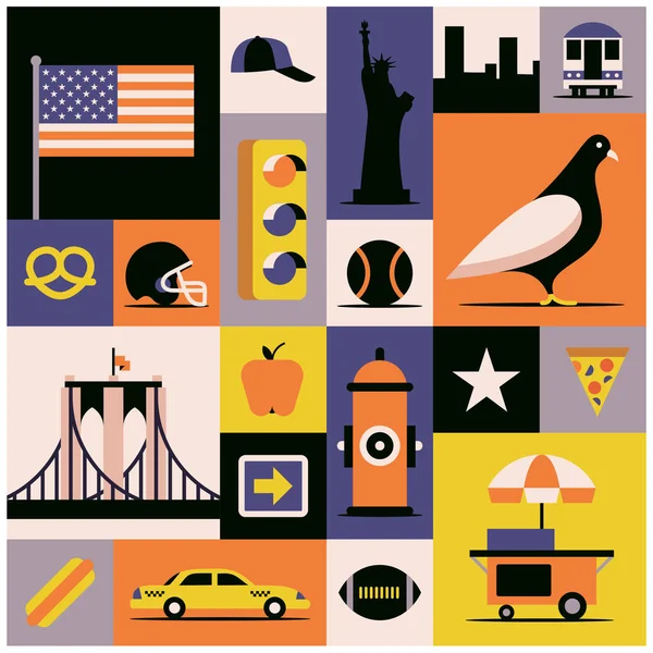 New york reizen van collage — Stockvector