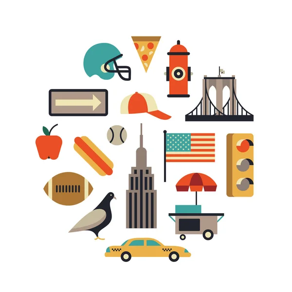 New York icons set — Stockvector