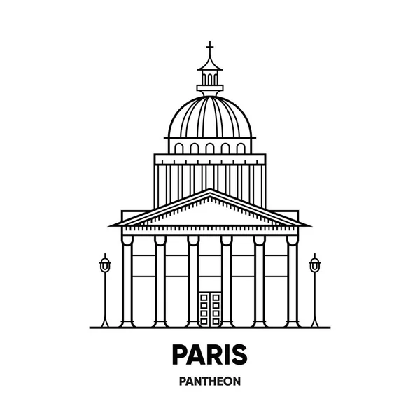 Gebäude-Ikone des Pariser Pantheons — Stockvektor