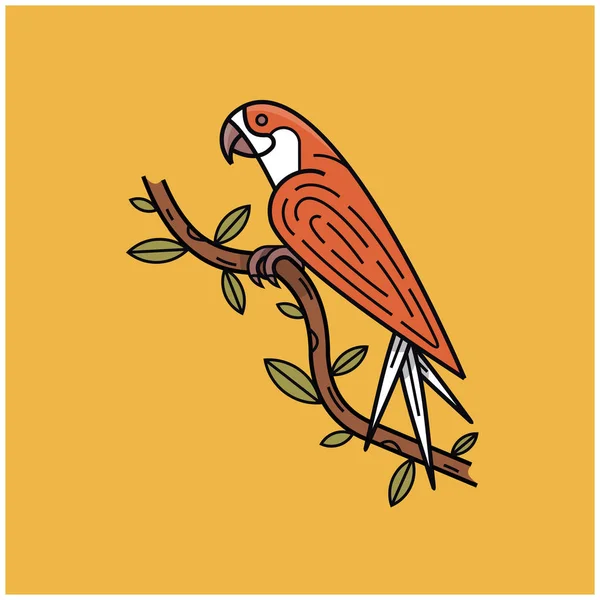Perroquet sur la bannière de branche — Image vectorielle