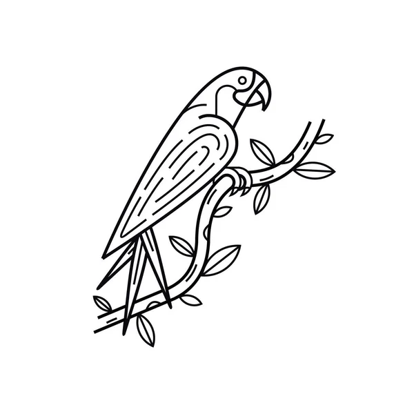 Papagaio na bandeira do ramo — Vetor de Stock
