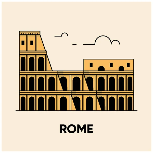 Римский Колизей простой баннер — стоковый вектор