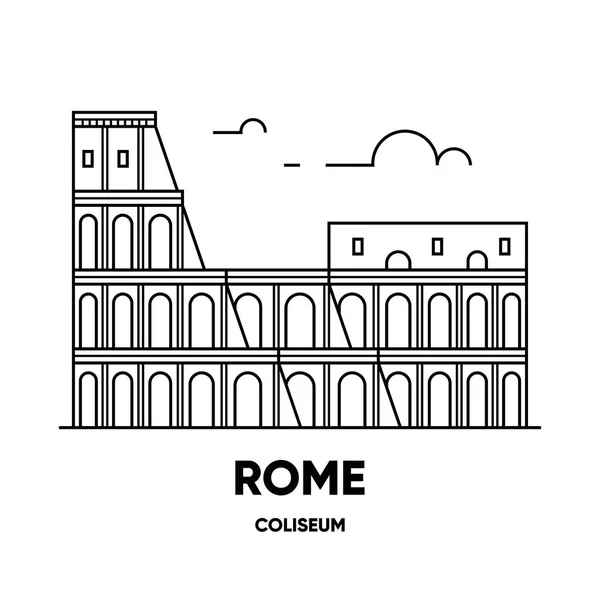 Roman colosseum simple banner — Stock Vector
