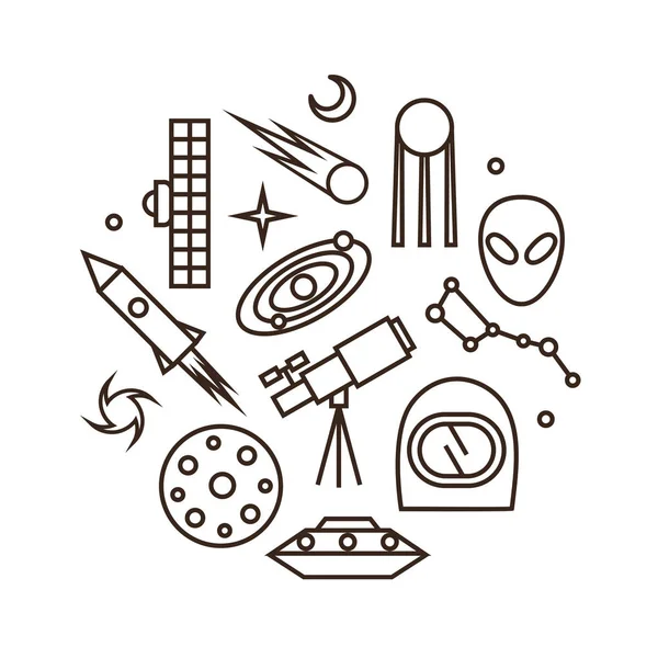 Set di icone spaziali — Vettoriale Stock