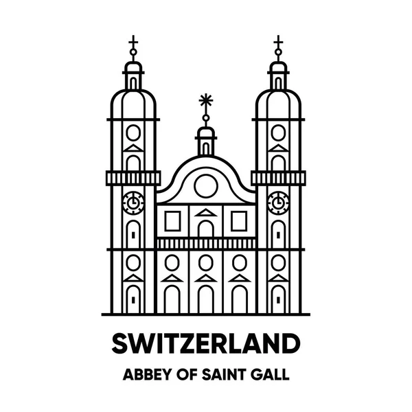 Suiza famosa catedral — Vector de stock