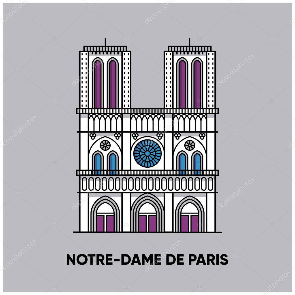 paris notre dame building icon