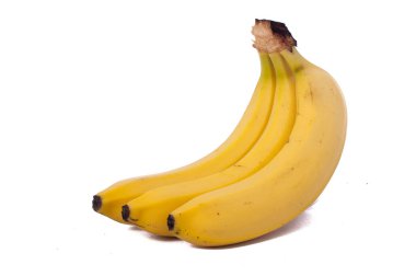 Beyaz arka planda izole edilmiş üç muz