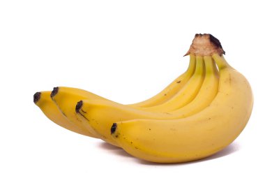 Beyaz arka planda izole edilmiş üç muz