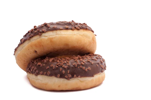 Два шоколад пончики з сипле. Ізольовані на білому фоні — стокове фото