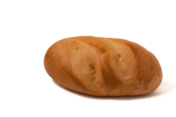 Bun mały bochenek chleba na białym tle — Zdjęcie stockowe
