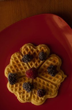 yaban mersini ile lezzetli waffle