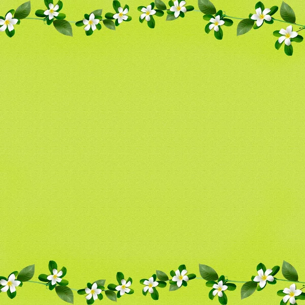 Zielone Tło Dla Karty Pozdrowieniami Scrapbooking Tło Ramkę Wiosenne Kwiaty — Zdjęcie stockowe
