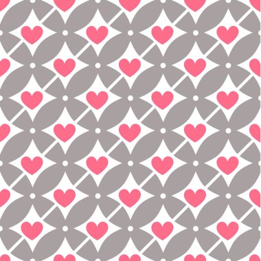 Romantic seamless pattern. Love background with hearts