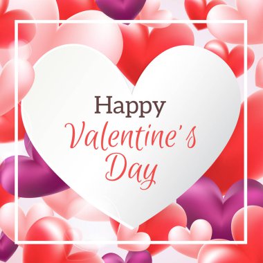 Valentines Day background. Vector sale banner with hearts. Template for wedding, marriage, bridal, birthday,